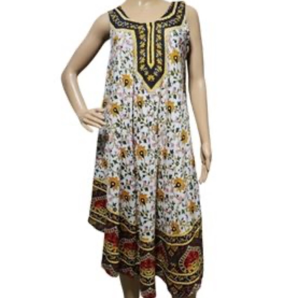 Asymmetrical Floral Coverup with Intricate Patterns